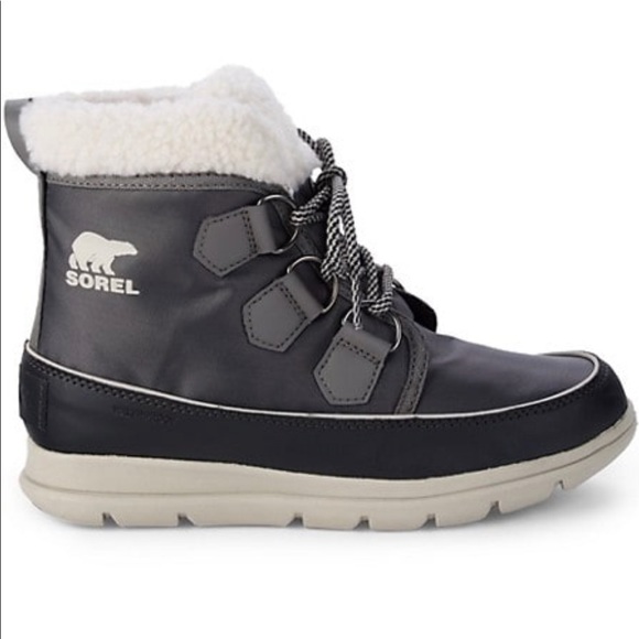 SOREL EXPLORER CARNIVAL WATERPROOF BOOT WITH FAUX FUR COLLAR size 8 - Picture 3 of 7